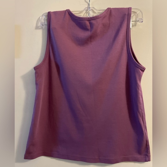 BUNDLE- L.L. Bean 100% Supima Cotton Tank Tops- Pink & Purple Size Small Petite - Picture 11 of 13